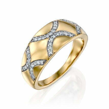 טבעת יהלומים, זהב K14, משובצת 0.25 קראט יהלומים, דגם RDRA7809