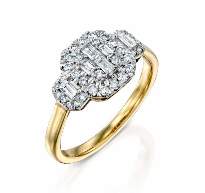 טבעת יהלומים, זהב K14, משובצת 0.50 קראט יהלומים, דגם RDRB24645EG