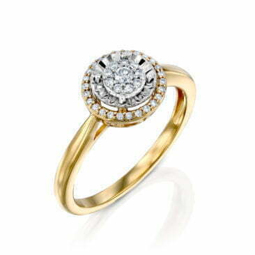 טבעת יהלומים, זהב K14, משובצת 0.15 קראט יהלומים, דגם RDRF18616