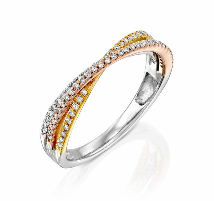 טבעת יהלומים, זהב K14, משובצת 0.25 קראט יהלומים, דגם RDRF19024