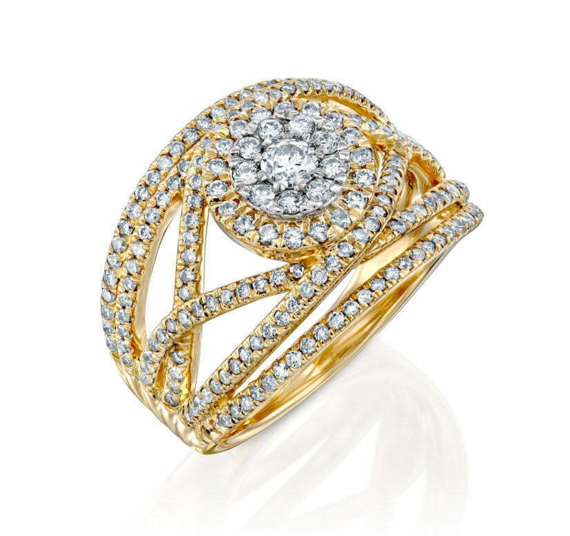 טבעת יהלומים, זהב K14, משובצת 1.00 קראט יהלומים, דגם RDRF19182