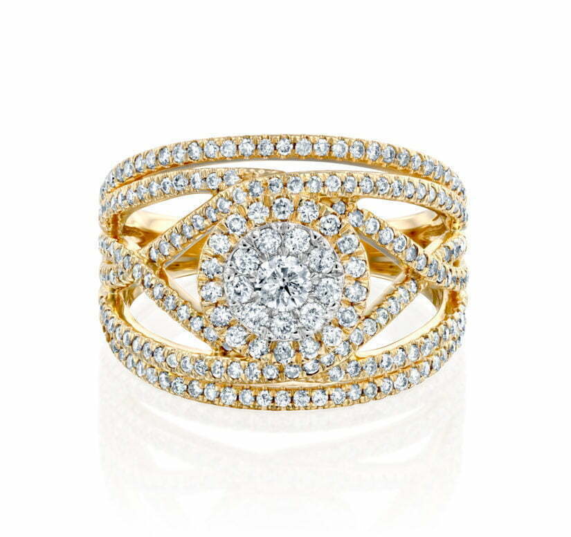 טבעת יהלומים, זהב K14, משובצת 1.00 קראט יהלומים, דגם RDRF19182