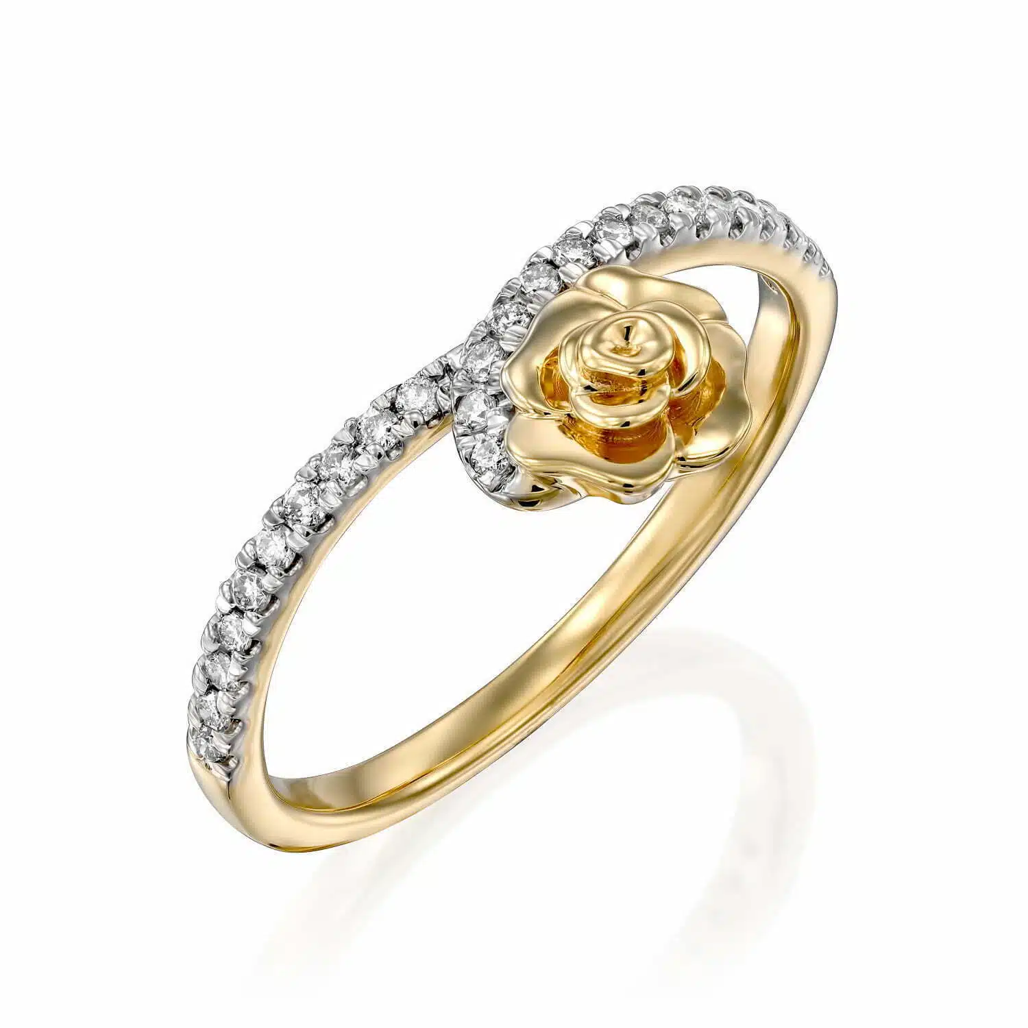 טבעת יהלומים, זהב K14, משובצת 0.15 קראט יהלומים, דגם RDRF19219