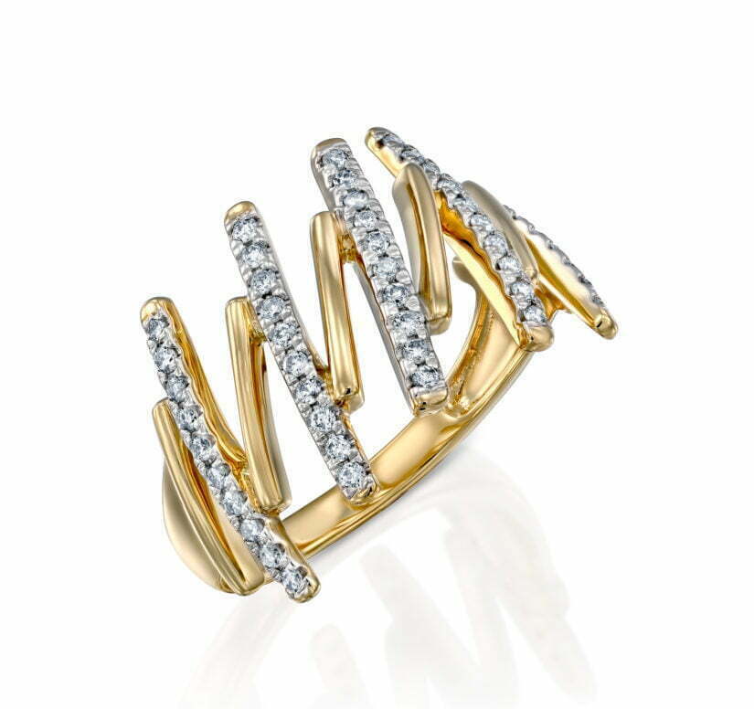 טבעת יהלומים, זהב K14, משובצת 0.33 קראט יהלומים, דגם RDRF19456