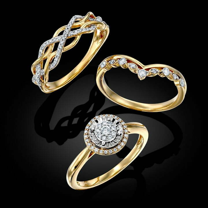 טבעת יהלומים, זהב K14, משובצת 0.15 קראט יהלומים, דגם RDRF18616