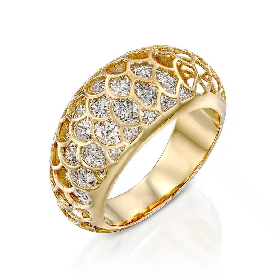 טבעת זהב בעיצוב מודרני, זהב משולב 14K, דגם R32-AN887S0005