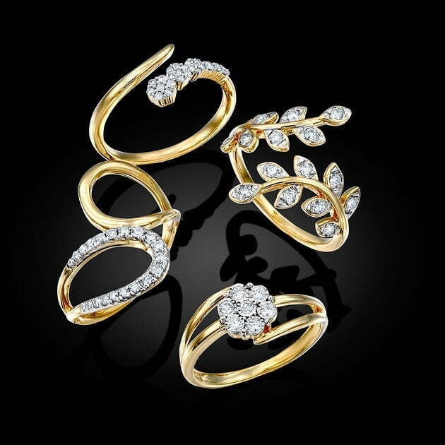 טבעת יהלומים, זהב K14, משובצת 0.15 קראט יהלומים, דגם RDRF18052