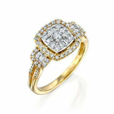טבעת יהלומים, זהב K14, משובצת 0.50 קראט יהלומים, דגם RDRF17357
