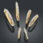 עגילי חישוק יהלומים מזהב K14, משובצים 0.50 קראט יהלומים, דגם EDEF19952