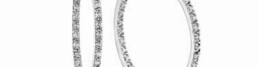 עגילי חישוק יהלומים מזהב K14, קוטר 20 מ"מ, משובצים 0.50 קראט יהלומים, דגם ED3867