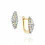 עגילי יהלומים בעיצוב קלאסי, זהב K14, משובצים 0.75 קראט יהלומים, דגם EDEF21179