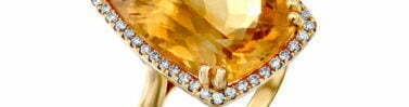 טבעת אבן סיטרין ויהלומים, זהב 14K, משובצת 0.25 קראט יהלומים, דגם RD3815CT