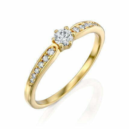 טבעת יהלומים, זהב K14, משובצת 0.28 קראט יהלומים, דגם RD3844