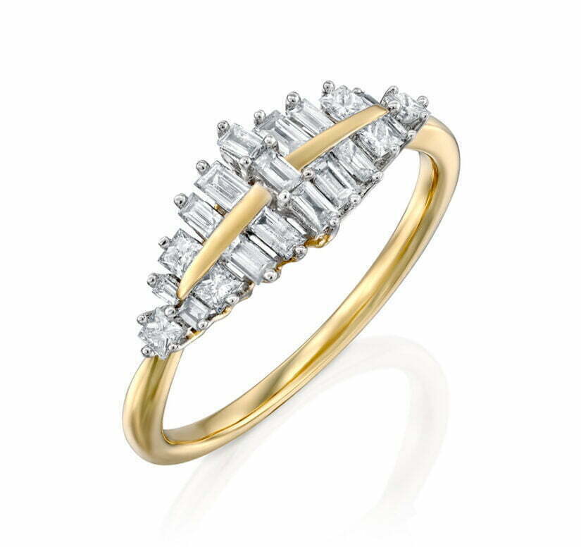 טבעת יהלומים, זהב K14, משובצת 0.50 קראט יהלומים, דגם RDRF18773