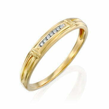 טבעת יהלומים יוניסקס, זהב 14K, משובצים 0.02 קראט יהלומים, דגם RDRT0728