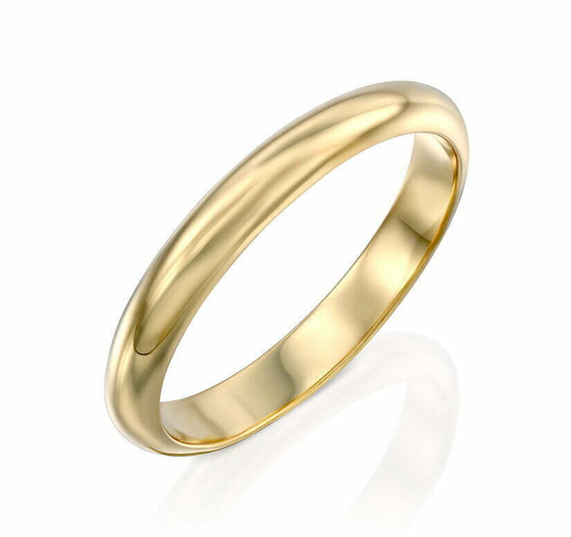 טבעת נישואין יוניסקס דקה, זהב 14K, דגם RM3362