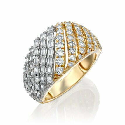 טבעת יהלומים שני צבעים, זהב 14K משובצת 1.33 קראט יהלומים, דגם RDSRF15884