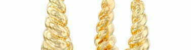 עגילי זהב מעוצבים, 14K זהב, דגם E409-TORCM01