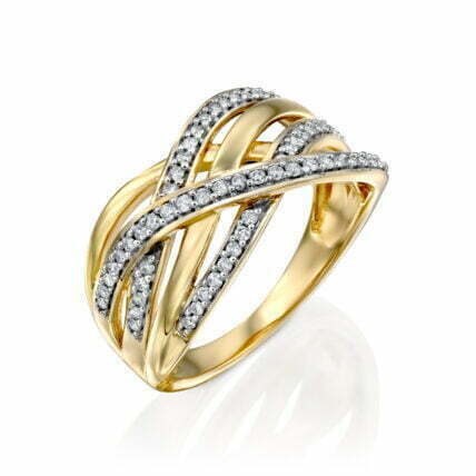 טבעת יהלומים, זהב 14K משובצת 0.25 קראט יהלומים, דגם RDRF13072