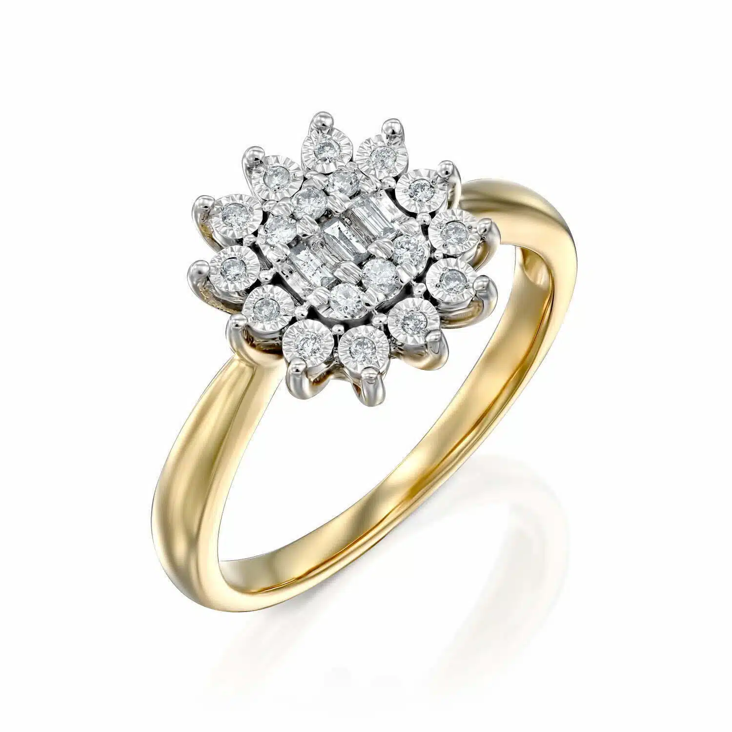 טבעת יהלומים, זהב 14K משובצת 0.15 קראט יהלומים, דגם RDRF17480