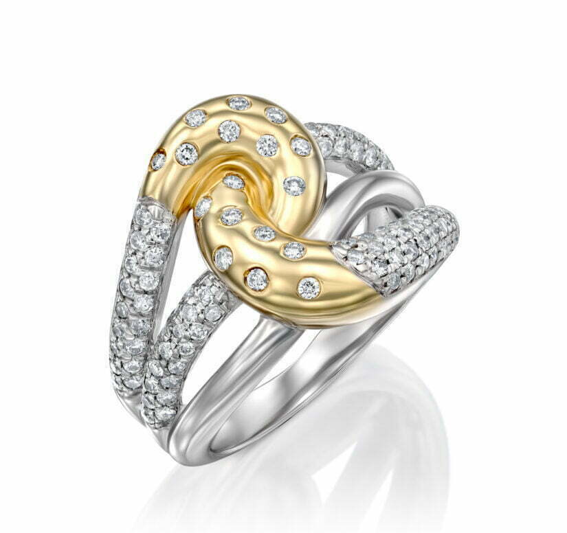 טבעת יהלומים, זהב 14K משובצת 0.75 קראט יהלומים, דגם RDRF19666