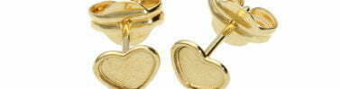 עגילי לב זהב לילדות, זהב 14 קראט/סוגר 14 קראט, E30143-S