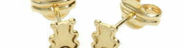 עגילי דובונים לילדות, זהב 14 קראט/סוגר 14 קראט, E30148-S