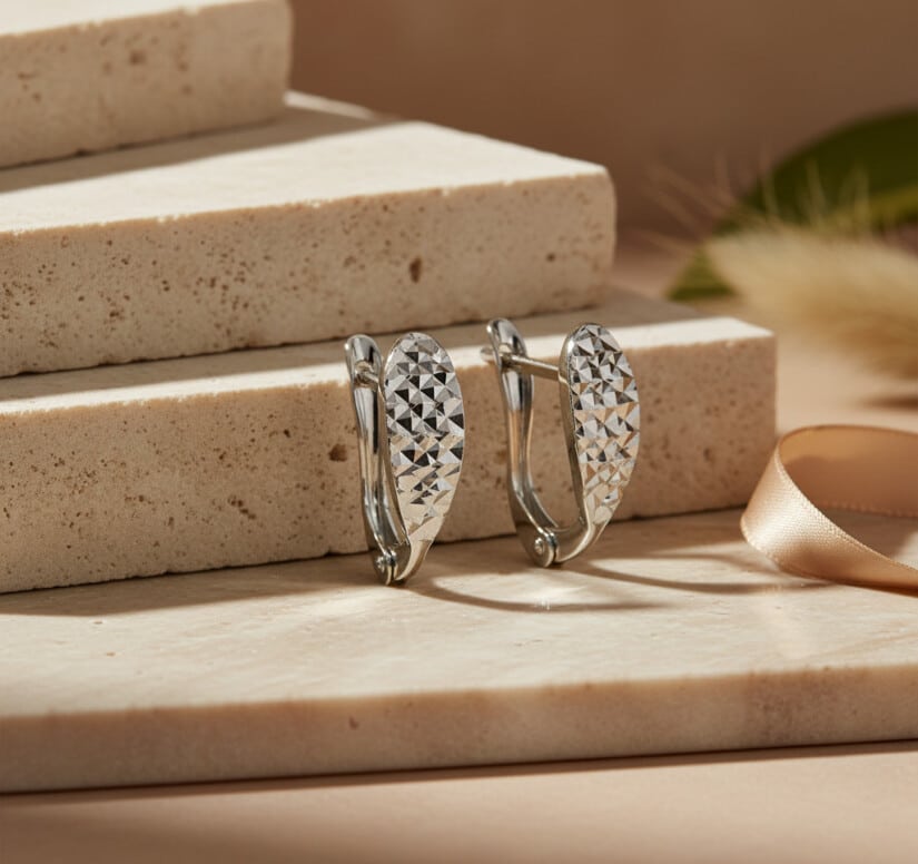 עגילי זהב 14K, דגם E-CAS0376-3