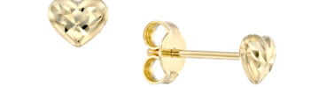 עגילי זהב לב, זהב 14K, דגם E-JWVG000009-1