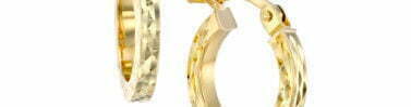 עגילי חישוק זהב 14K, קוטר 10 מ"מ, דגם E-QAVC000021-1-10MM
