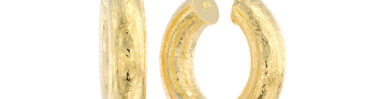 עגילי חישוק, 14K זהב, קוטר פנימי 15 מ"מ, דגם E01-OBC84099-15