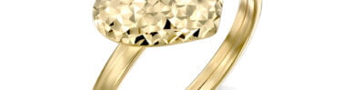 טבעת זהב צהוב 14K צורת לב עם שילוב חיתוך לייזר, דגם R-JCVE000019-Y