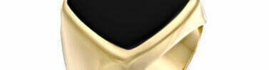 טבעת חותם לגבר עם אבן אוניקס שחור, 14K זהב, דגם R277-266357