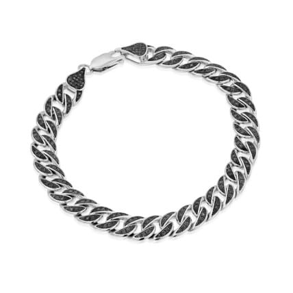 צמיד יהלומים שחורים לגבר ,זהב 14k, משובץ 0.45 קראט יהלומים שחורים, דגם BDBF10242A