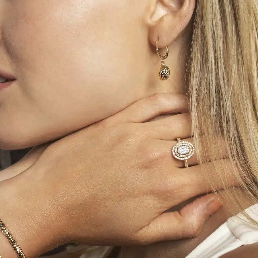 טבעת יהלומים, זהב 14K משובצת 0.55 קראט יהלומים, דגם RD3925