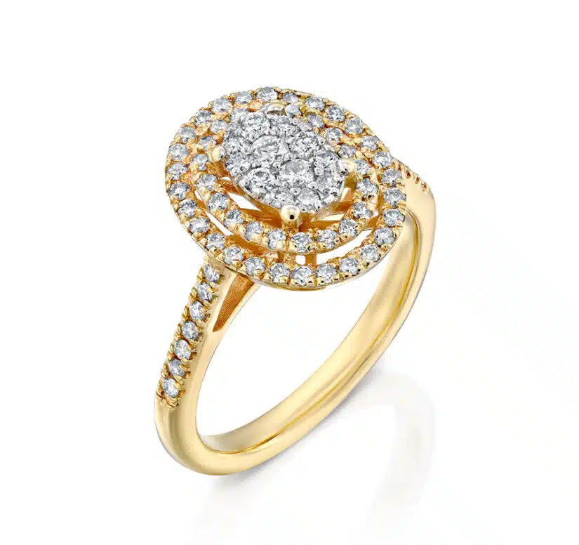 טבעת יהלומים, זהב 14K משובצת 0.55 קראט יהלומים, דגם RD3925