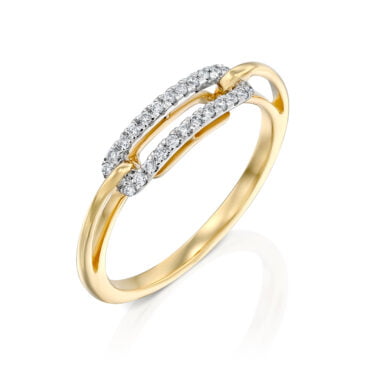 טבעת יהלומים, זהב 14K משובצת 0.10 קראט יהלומים, דגם RDSRF25561