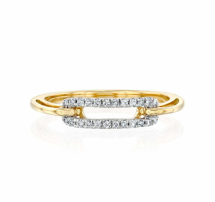 טבעת יהלומים, זהב 14K משובצת 0.10 קראט יהלומים, דגם RDSRF25561