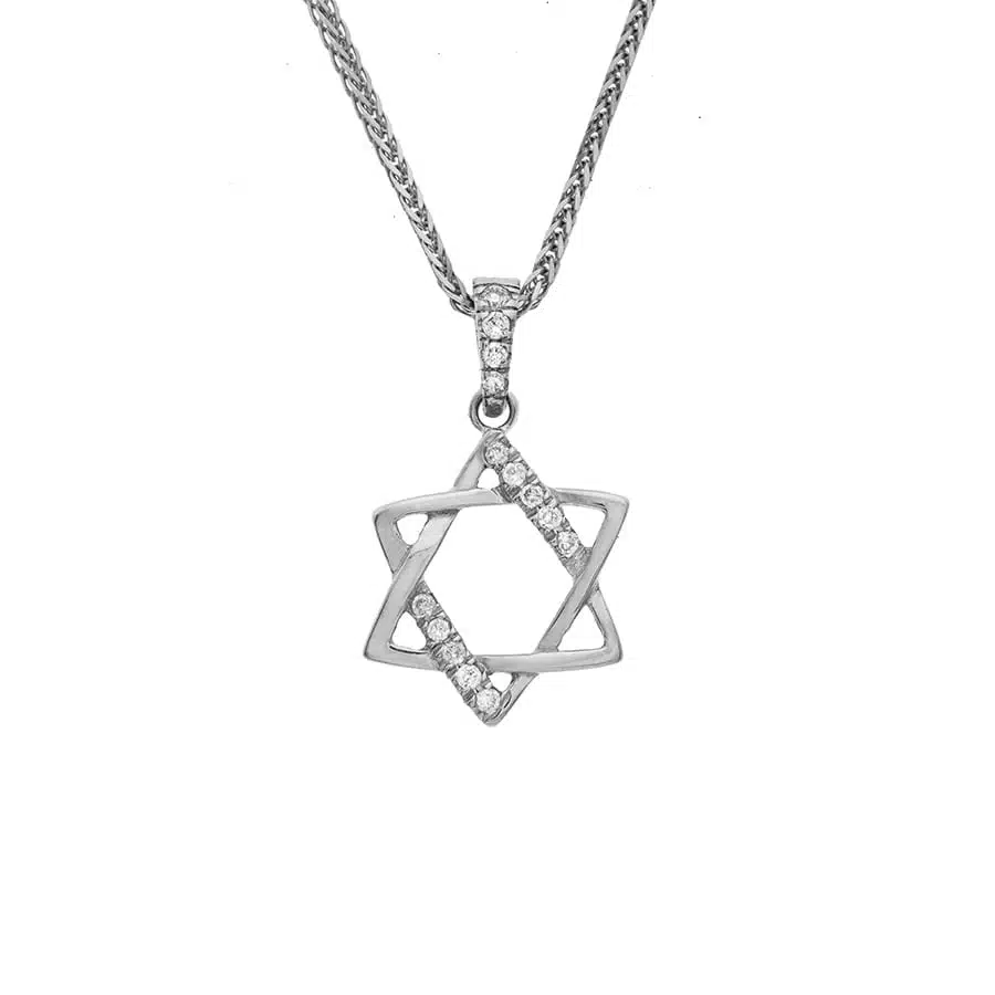 תליון יהלומים מגן דוד, זהב 14K, משובץ 0.05 קראט יהלומים, דגם PD2691