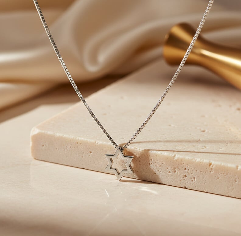 שרשרת מגן דוד, זהב 14K, דגם C346S