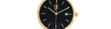 שעון TJE יוניסקס מזהב צהוב 14K, דגם U70095Y-B-BL