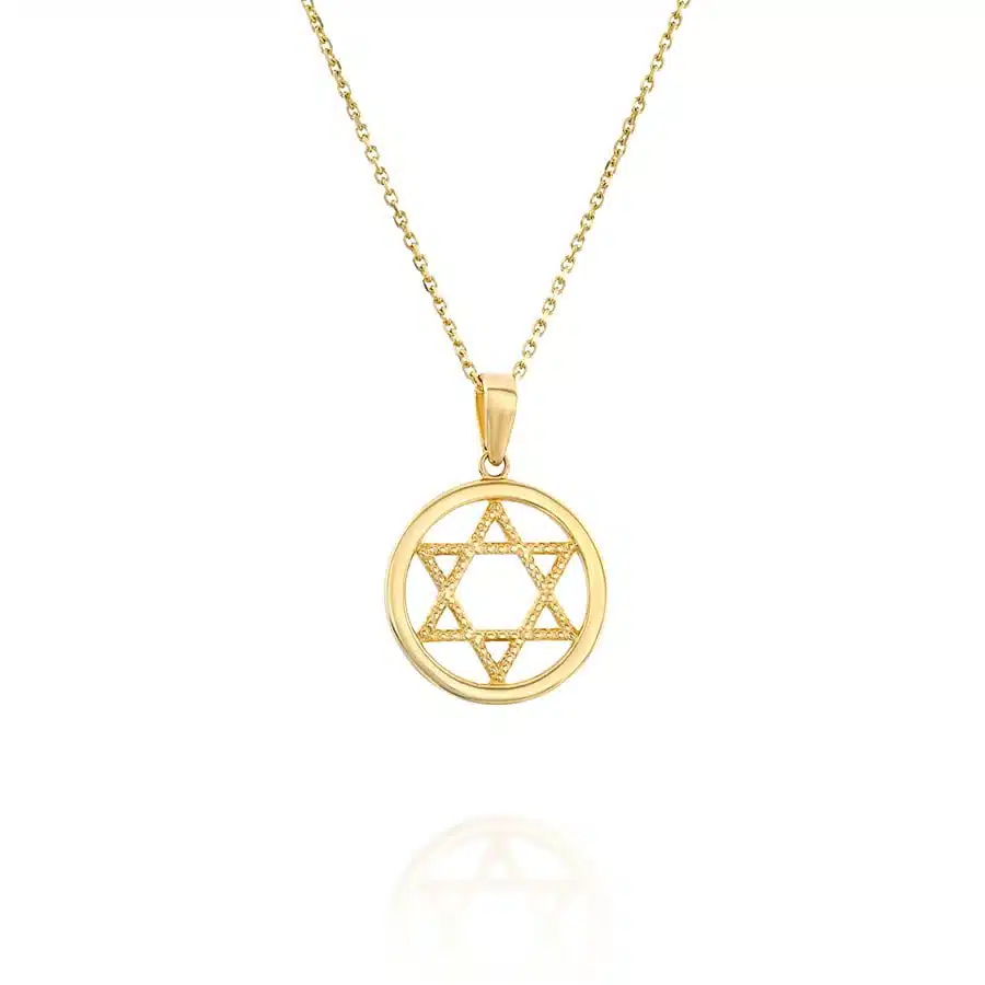 תליון מגן דוד, 14K זהב צהוב, דגם P277-242677-13MM