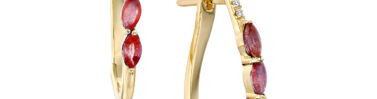 עגילי רובי ויהלומים, זהב K14, דגם ED3938RU