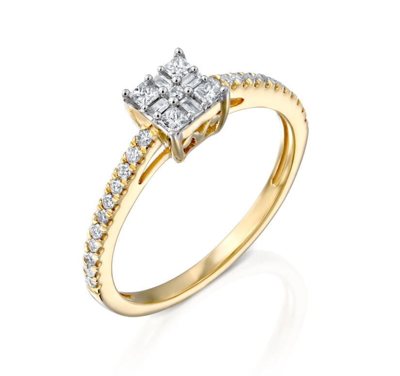 טבעת יהלומים, זהב 14K משובצת 0.26 קראט יהלומים, דגם RDSRF25600