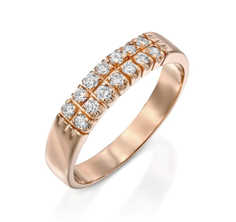טבעת יהלומים, זהב 14K משובצת 0.25 קראט יהלומים, דגם RD1389