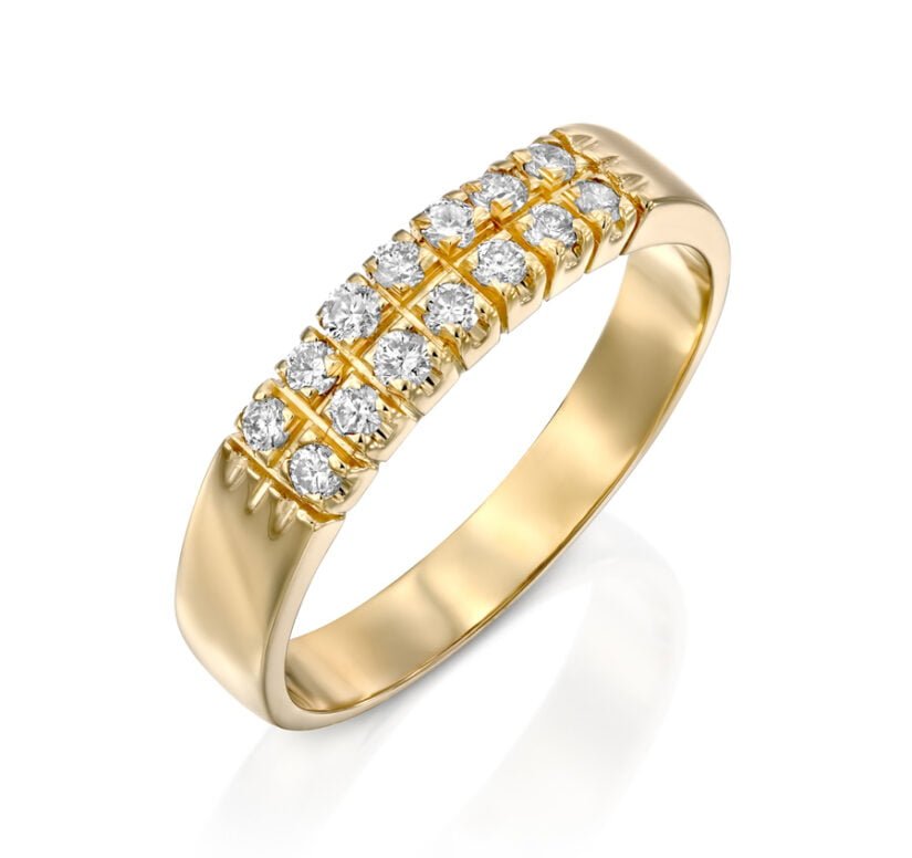 טבעת יהלומים, זהב 14K משובצת 0.25 קראט יהלומים, דגם RD1389