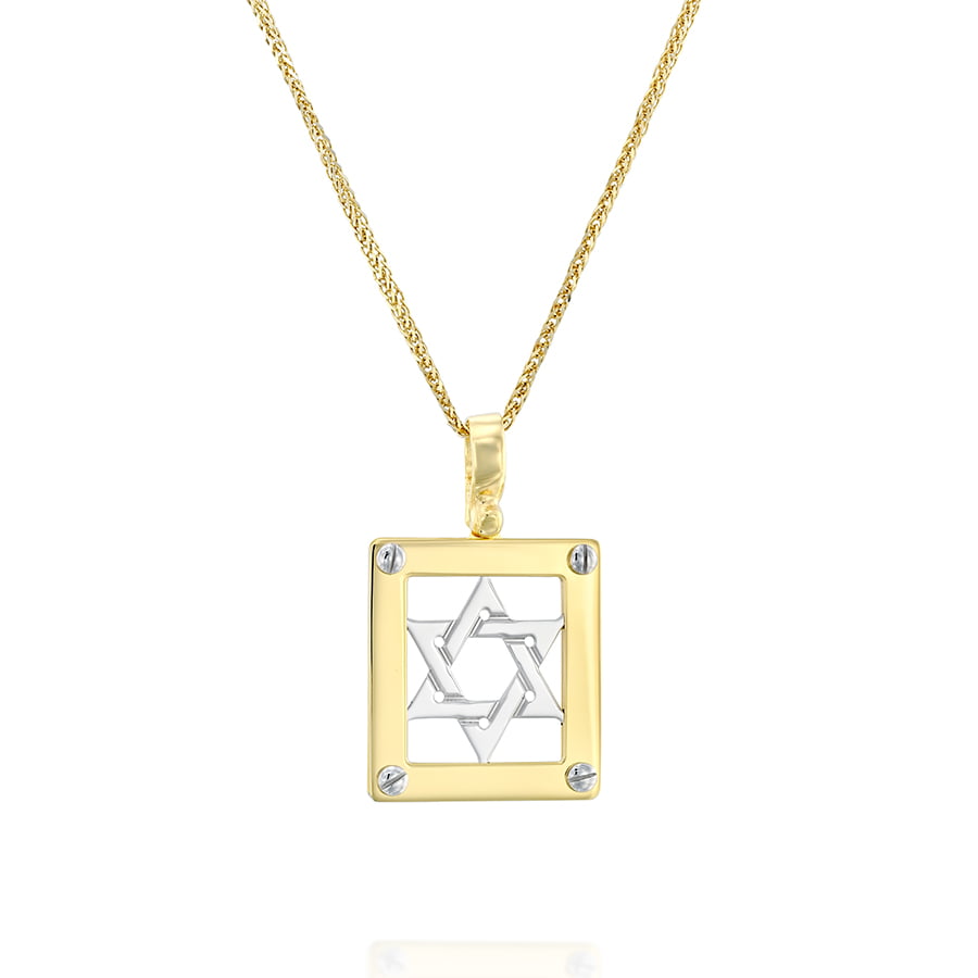 תליון מגן דוד עשוי מזהב 14K, דגם P434-OCR6991W