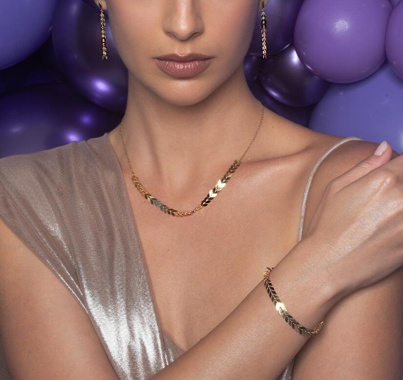 צמיד זהב  14K, דגם B425-CHE01-260354