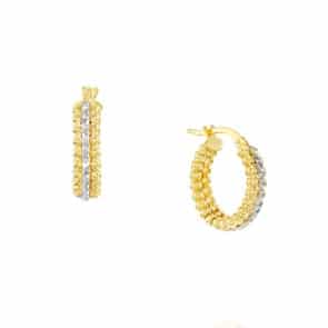 עגילי חישוק מזהב 14K, קוטר 13 מ