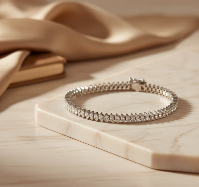 צמיד טניס יהלומי מעבדה, זהב 14K, משובץ 4.20 קראט יהלומים, דגם BD2489732